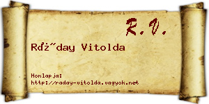 Ráday Vitolda névjegykártya